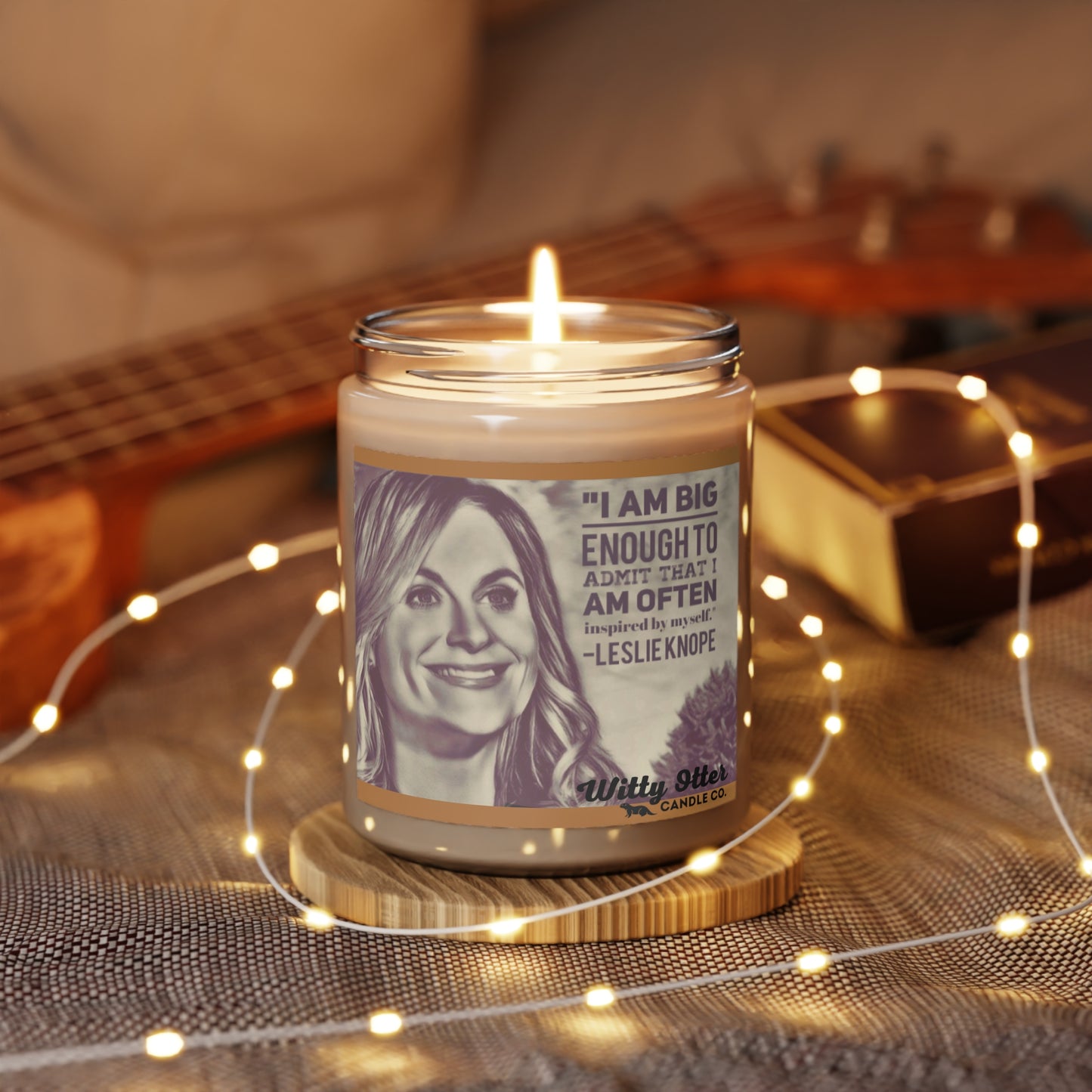 Leslie Knope "Inspiration" quote 9oz soy candle | Parks and Recreation show candle
