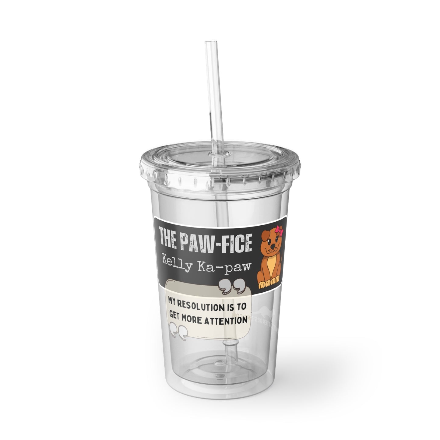 The Office fan *dog edition acrylic cup / Kelly Kapaw, the Paw-fice